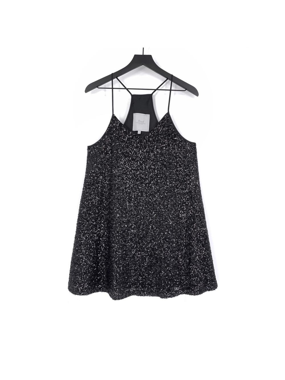 PEARL by Georgina Chapman of Marchesa Sequin Racerback Mini Dress Black 12